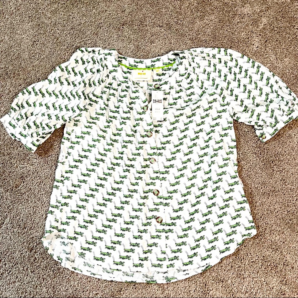 Anthropologie | grasshopper button down xxsp NWT